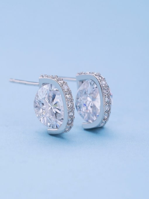 White All-match 925 Silver Geometric stud Earring