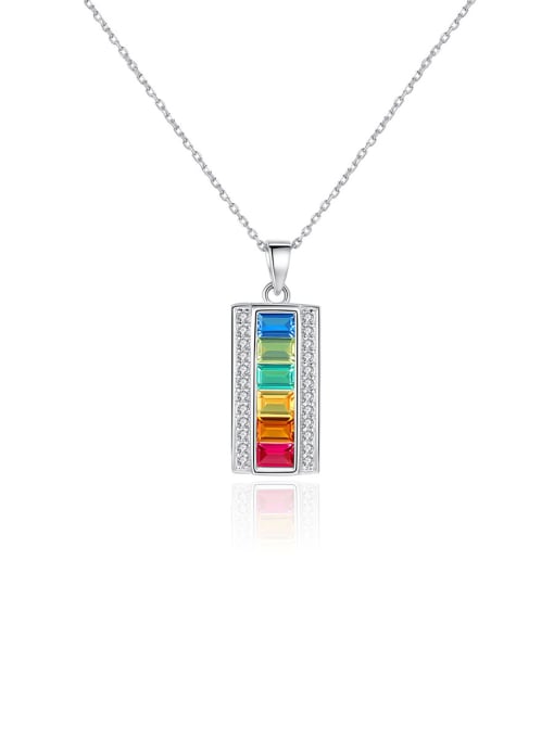 CCUI 925 Sterling Silver With Platinum Plated Fashion Geometric Necklaces 0