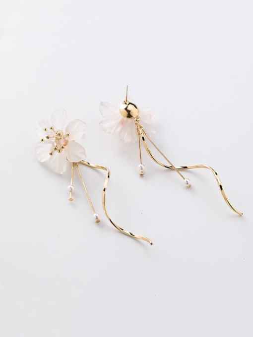 Girlhood Alloy With Rose Gold Plated Fashion Flower Drop Earrings 2