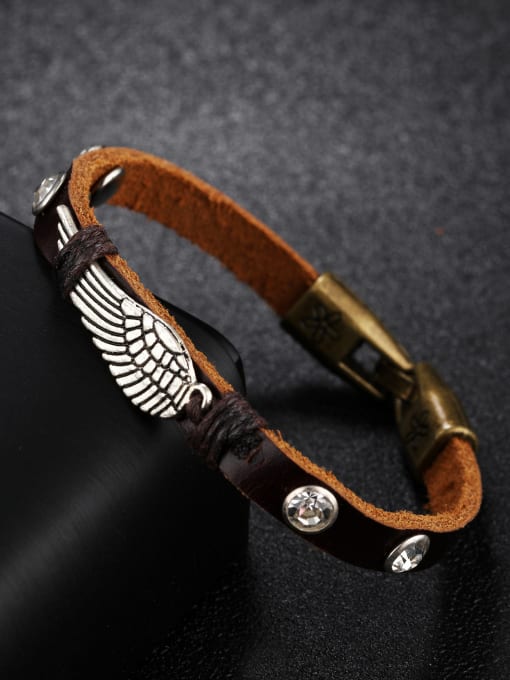 Open Sky Retro style Personalized Wing Artificial Leather Bracelet 2