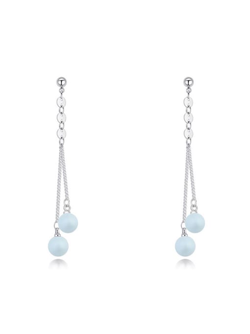 QIANZI Simple Imitation Pearls Alloy Drop Earrings 0