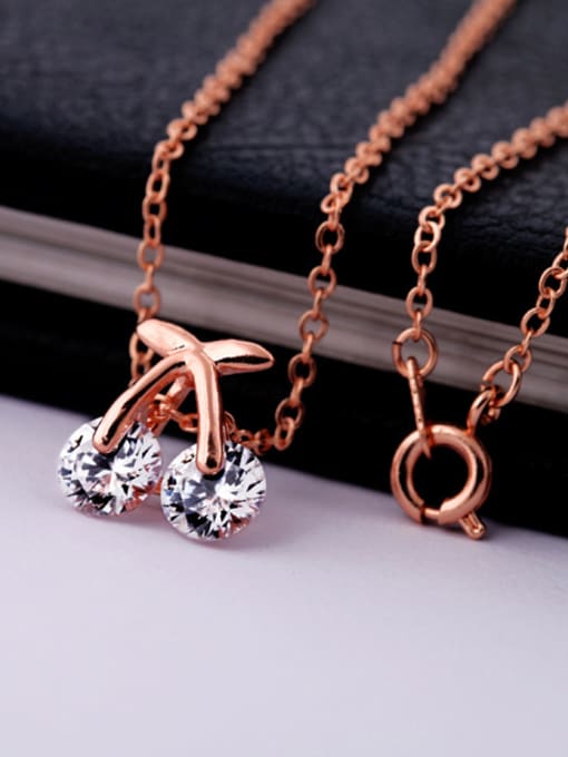 Rose Gold Gold Plated Cherry Short Collar Necklace