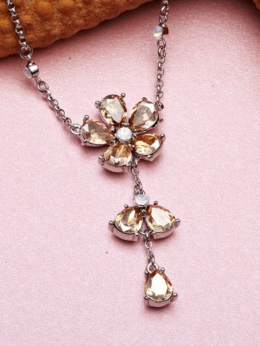 CEIDAI S925 Flower-shaped Crystal Necklace 2