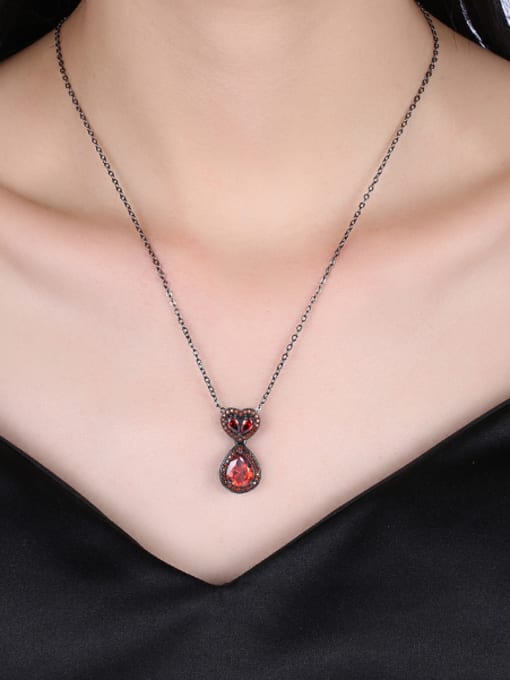 OUXI Fashion Water Drop Shaped Zircon Women Necklace 1