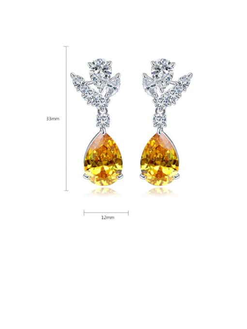 BLING SU Copper With Platinum Plated Delicate Water Drop Drop Earrings 1