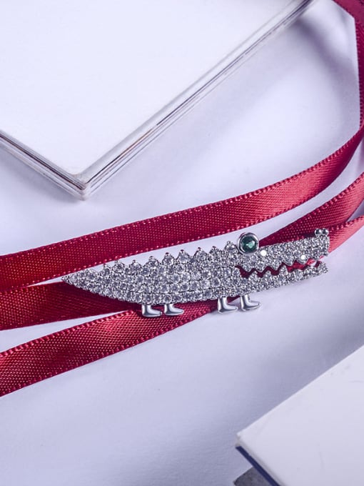 ALI New crocodile green red micro-inlay zricon necklaces bracelet 2
