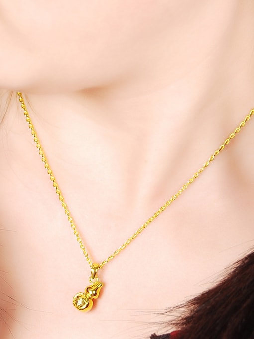 Yi Heng Da Creative 24K Gold Plated Gourd Shaped Necklace 1