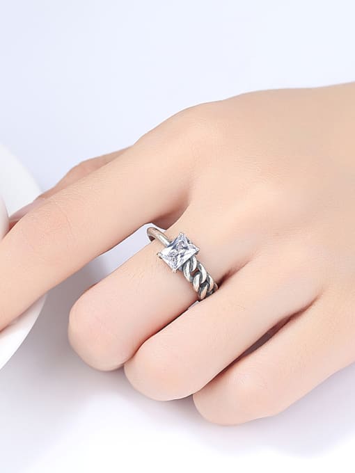 CCUI Sterling silver vintage semi-precious stones asymmetrical Thai silver style ring 1