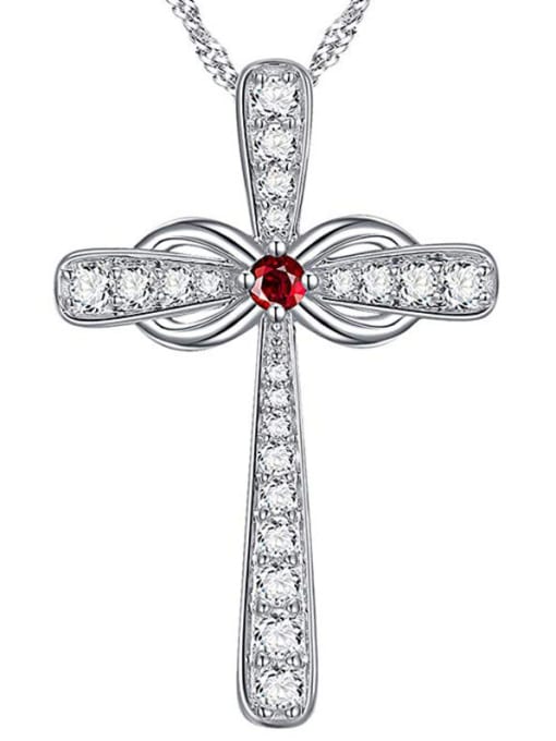 platinum red Copper With Platinum Plated Simplistic Cross Necklaces