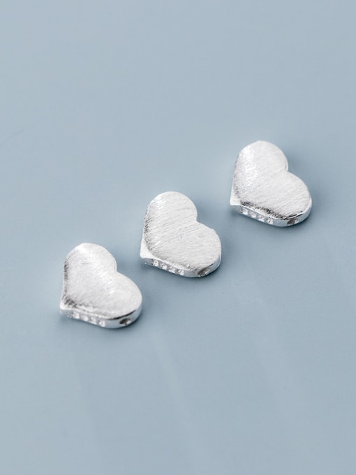FAN 925 Sterling Silver With Smooth  Simplistic Heart  Beads 1