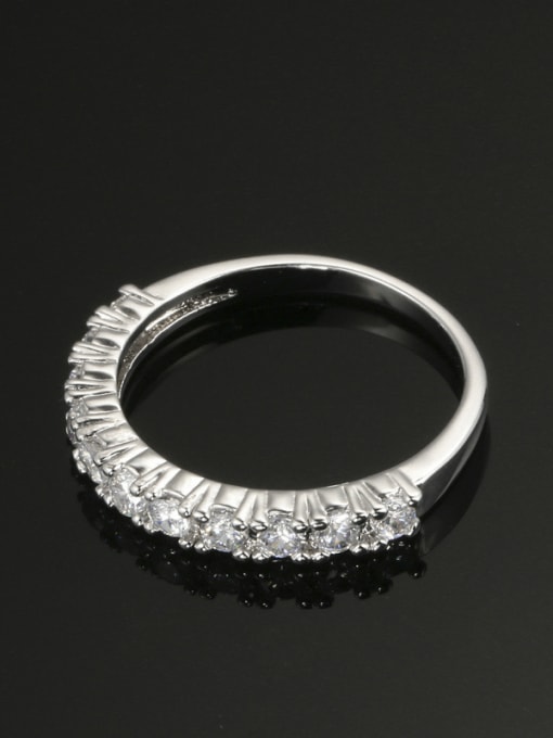 ZK Simple Elegant Platinum Plated Ring with Zircons 2