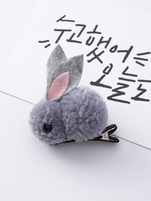 D grey (hairpin) Children's Plush ornaments With Cartoon Plush three-dimensional rabbit Hair Ropes