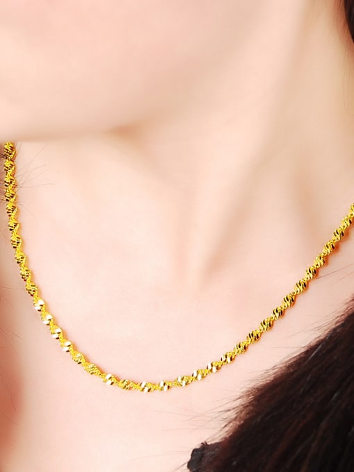Yi Heng Da Women Wave Design 24K Gold Plated Copper Necklace 1
