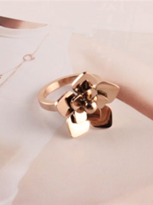 GROSE Smooth Fashion Stereo Flower Ring 0