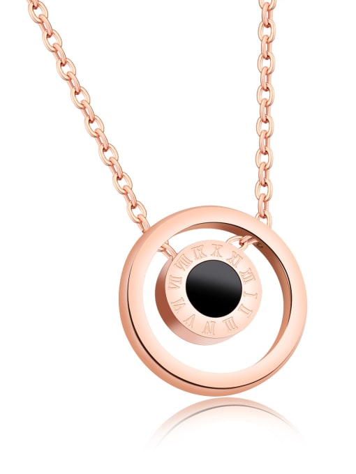 Open Sky Stainless Steel With 18k Rose Gold Plated Fashion Round Necklaces 0