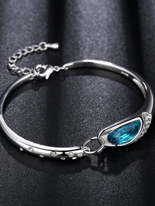 RANSSI Fashion Blue Crystal Alloy Bracelet 2