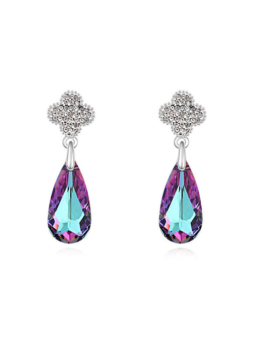 2 Fashion Shiny Water Drop austrian Crystals Alloy Stud Earrings