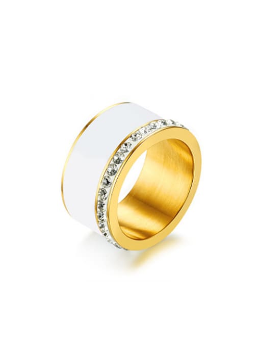 Golden Temperament Gold Plated Glue Rhinestone Ring