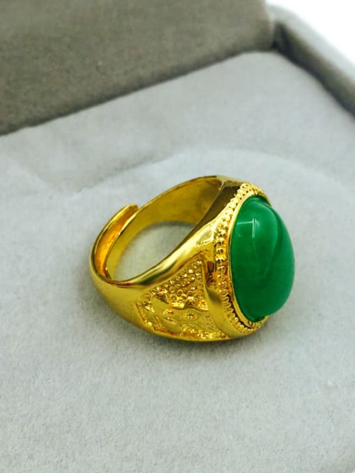 Neayou Unisex Green Stone Geometric Ring 0