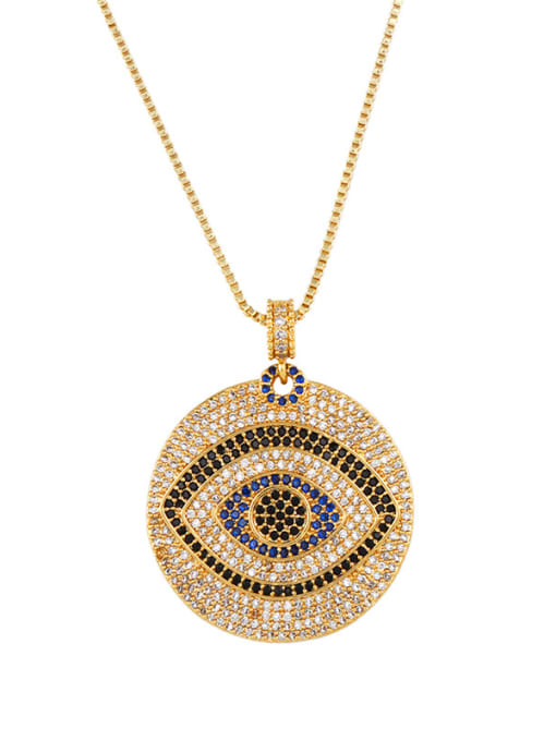 Round eyes Copper With Cubic Zirconia Fashion Evil Eye Necklaces