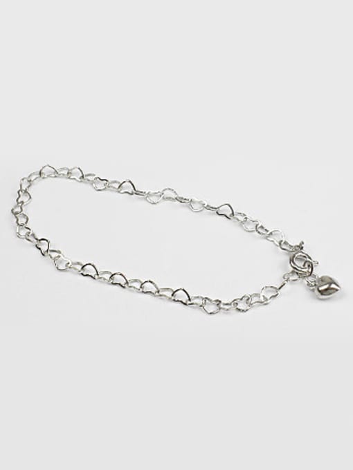 DAKA Simple Hollow Little Hearts chain Silver Bracelet 0