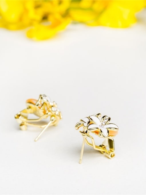 Ronaldo Trendy Orange Stone Star Shaped Stud Earrings 2