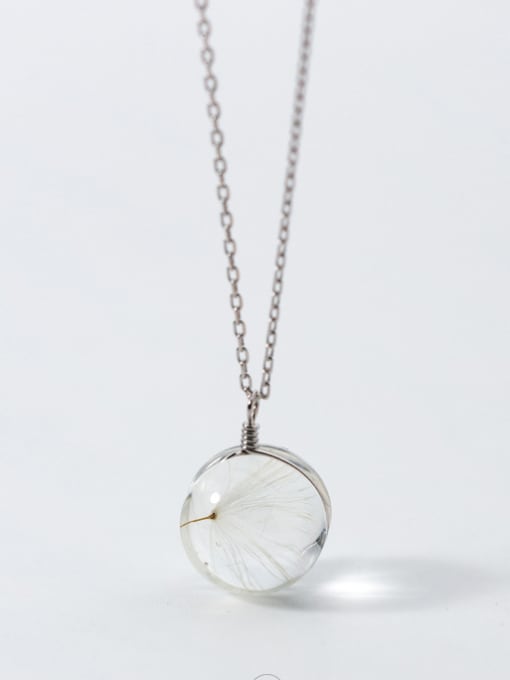 Rosh S925 Silver Necklace Pendant female fashion circular dandelion Necklace sweet temperament clavicle chain female D4309 1