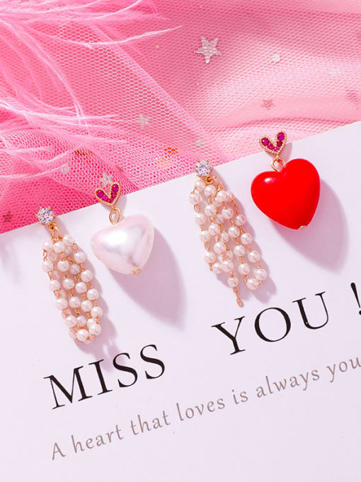Girlhood Alloy With Gold Plated Fashion  Imitation Pearl Charm Earrings