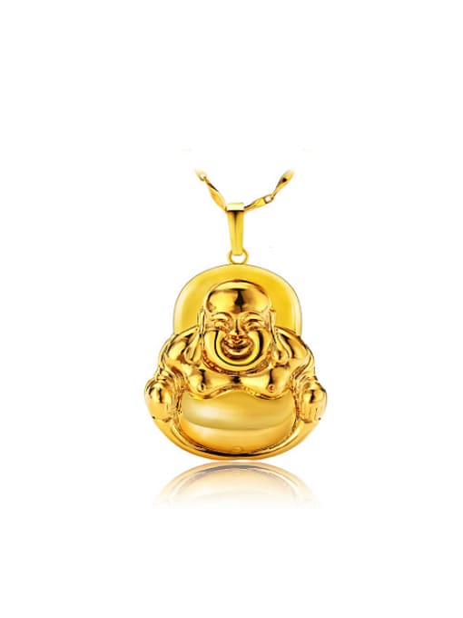 XP Copper Alloy 23K Gold Plated Retro style Laughing Buddha Pendant 0