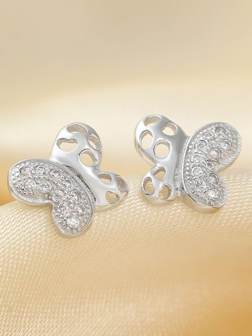 kwan Butterfly-shape Valentine' day Gift Stud Earrings 1