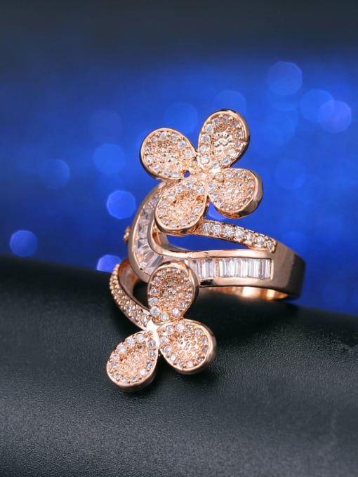 L.WIN Fashion Exaggerate Flower Cocktail Ring 2