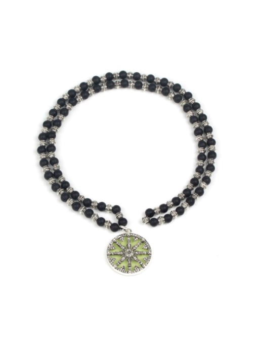 HN1811-A Men's Fashion Circular Pendant Titanium Necklace