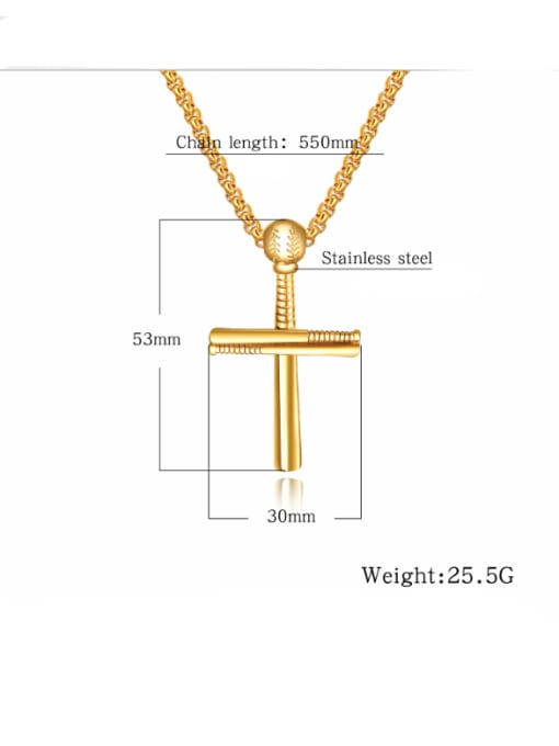 Open Sky Stainless Steel With Gold Plated Personality cross Pendants 2