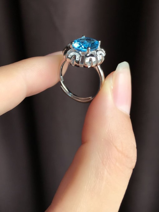 Deli Fashion Sapphire Gemstones Flowery Ring 2