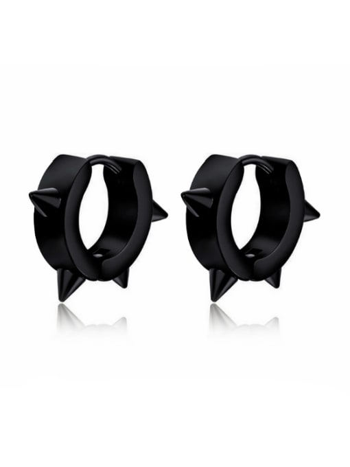 BSL Stainless Steel With Black Gun Plated Trendy Geometric Clip On Earrings