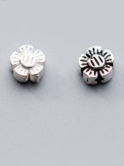 FAN 925 Sterling Silver With Silver Plated Classic Flower Charms 0