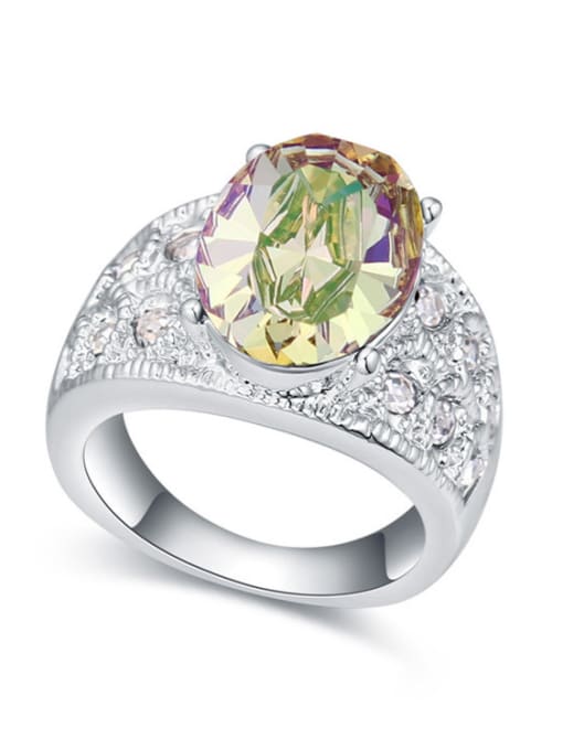 QIANZI Exquisite Shiny austrian Crystals Alloy Ring 4