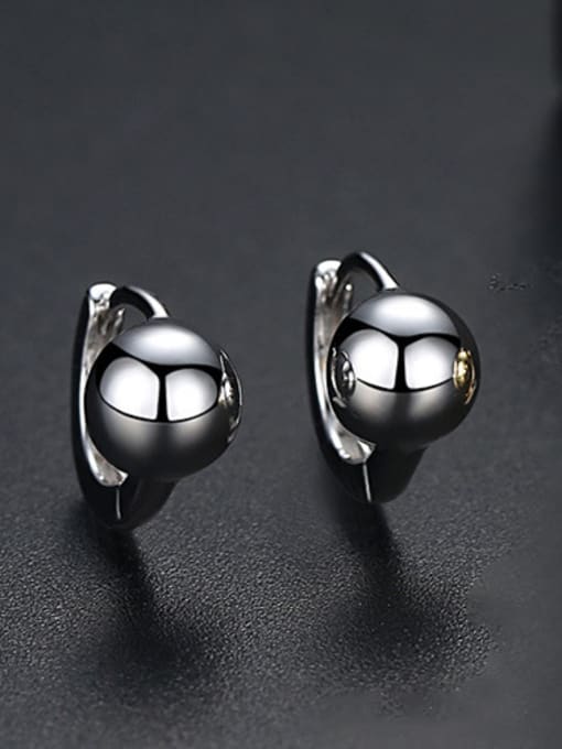 Platinum-T02E17 Copper With Platinum Plated Casual Ball Stud Earrings
