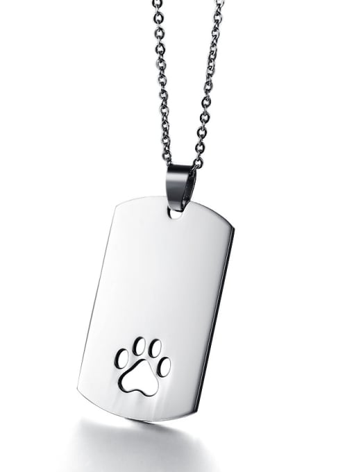 CONG Lovely Dog Paw Shaped Stainless Steel Necklace 2