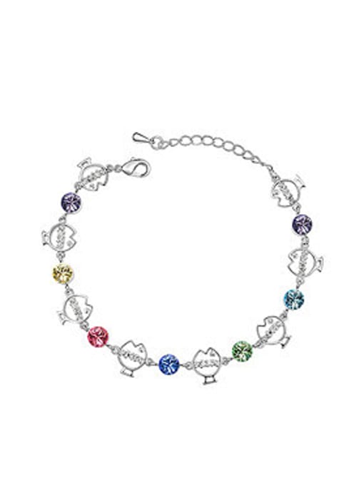 QIANZI Simple Cubic austrian Crystals Little Fish Alloy Bracelet 0