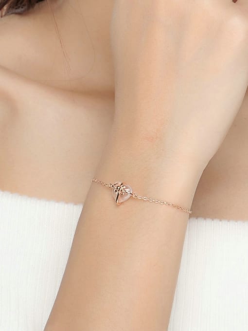 ZK Natural Crystal Heart-shape Women Exquisite Bracelet 1