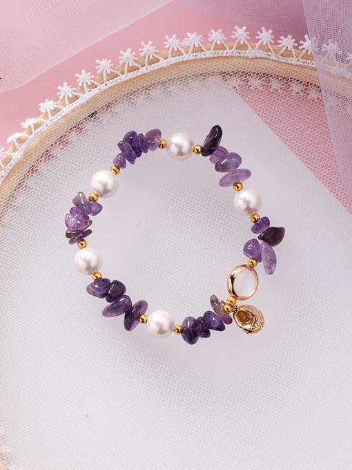 C purple Alloy WithShell Fashion  AlienIrregular Charm Conch Bracelets
