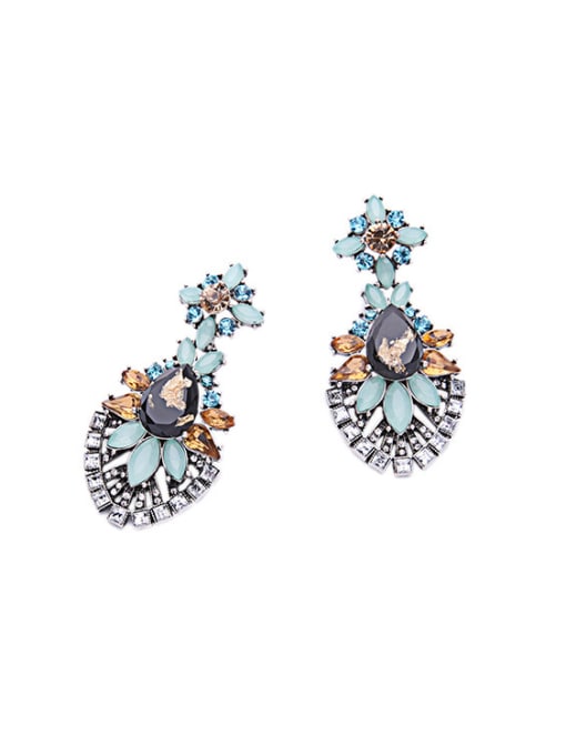 KM Alloy Luxury Flower Drop Chandelier earring 3