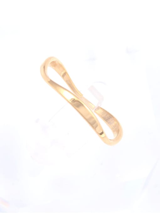 GROSE Titanium With Gold Plated Simplistic Round Band Rings 4