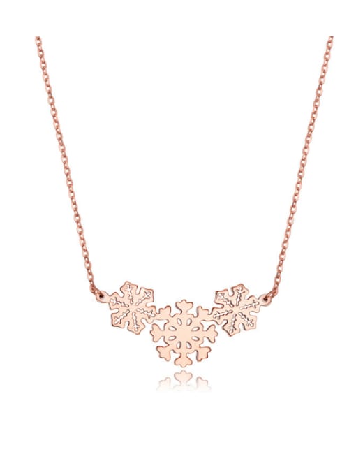 Rose Gold Europe And The United States Steel Anti Allergy Rose Gold Snow Short Necklace