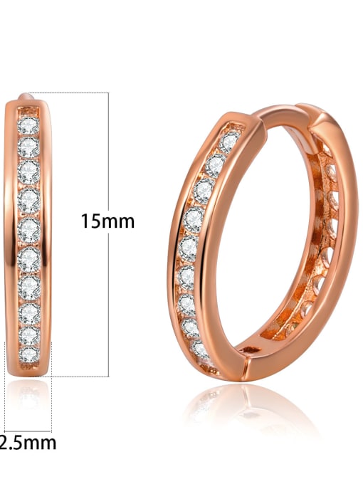Rose Gold Simple micro-inlaid zircon ringlet earrings