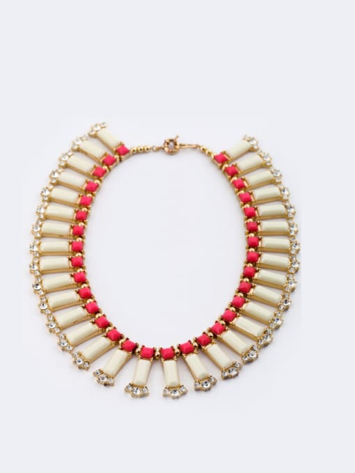 Red 2018 Alloy Rhinestones Bohemia Party Necklace