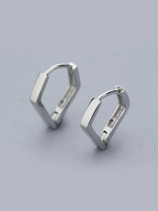 One Silver Women Geometric Shaped Clip stud Earring 0