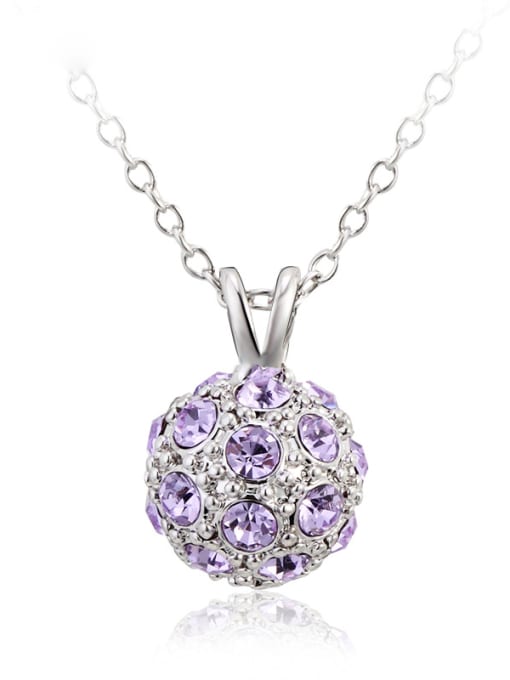 Platinum, Violet 2018 2018 18K White Gold Austria Crystal Necklace