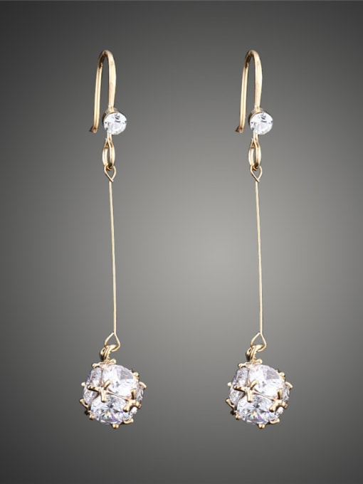 Wei Jia Fashion Cubic Zirconias Gold Plated Copper Drop Earrings 1